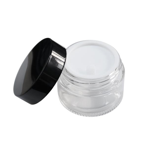 10g,20g,30g,50g,transparent Glass Eye and Face Cream Jars With Black Lids Cosmetic Containers
