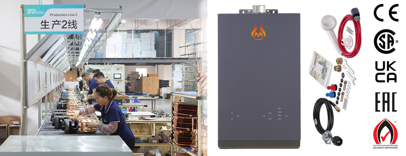 Backfire Prevention Device Digital Instant Heat Gas Water Heater 13L Quiet For Home