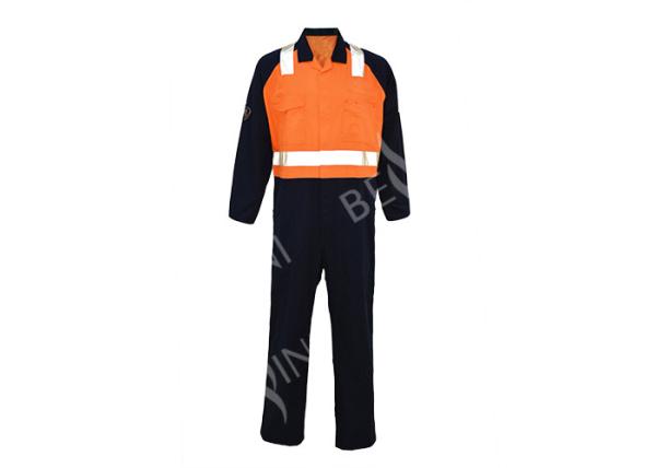 Orange Navy Reflective Safety Wear , Industrial Safety Clothing Australian Size / Design