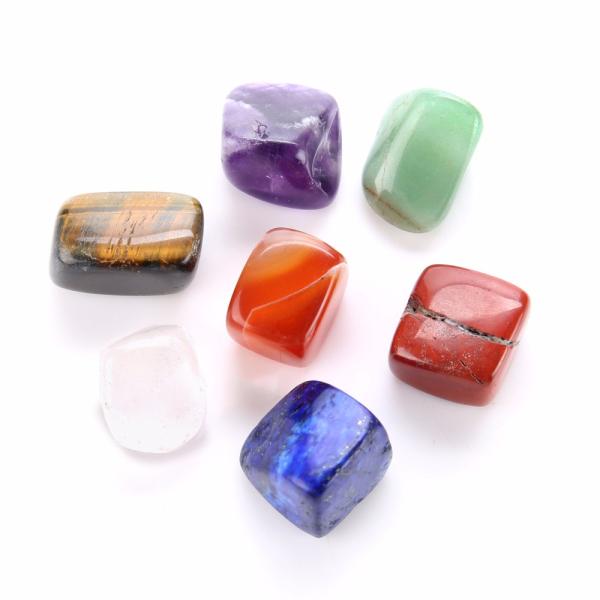 2023 Natural Crystal Healing Stone Engrave Chakra Sets with Religious Style India Regional Feature