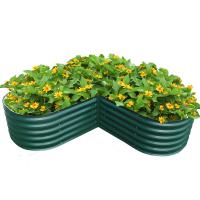5.5*5.5*1.4ft Forma L Metal exterior Levantado Cama de jardim Fácil de montar