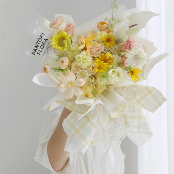 Bicolor обруч цветка проверки покрывает полиэтиленовую пленку 58cmX58cm творческую