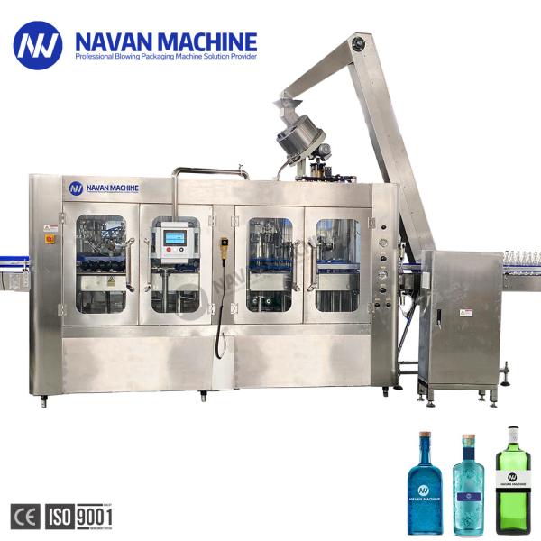 Automatic Glass Bottled Vodka Non Carbonated Drink 3 In 1 Filling Machine