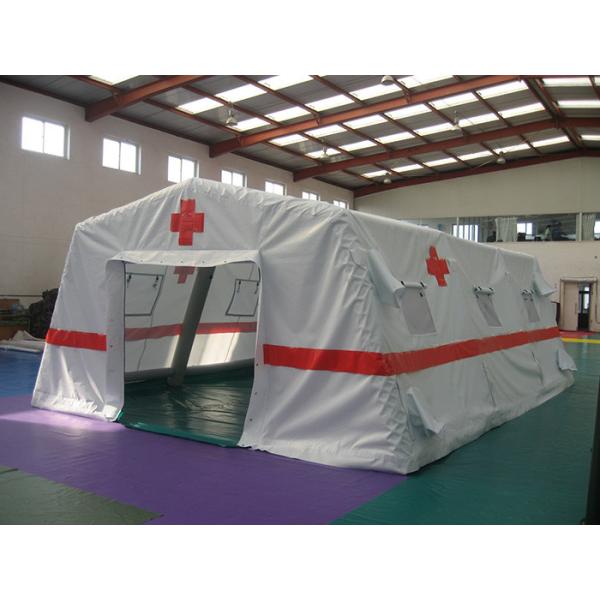 Traditional White Hospital Color Inflatable Tent , 0.65mm PVC Inflatable Emergency Tent