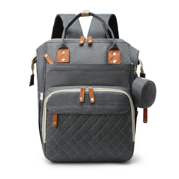 Customized Logo Mummy Baby Bag Diaper Backpack With Travel Bassinet And Changing Station