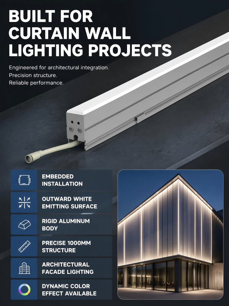 Aluminum Housing Outside LED Linear Lights Anti Corrosion For Building Perimeter Lighting
