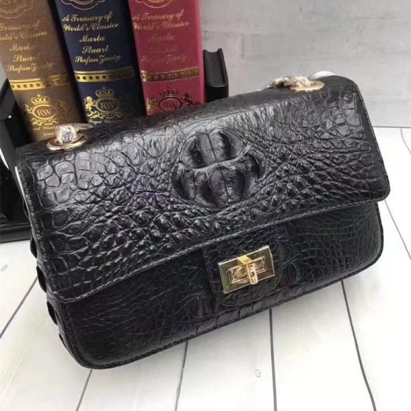 Genuine Crocodile Skin Lady Flap Purse Female Single Cross Shoulder Bag Real Alligator Leather Women's Messenger Bag