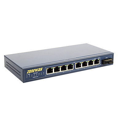8 Ports PoE Fiber Switch,10/100Mbps,IEEE802.3af,100m(Plug and Play, Metal Case)