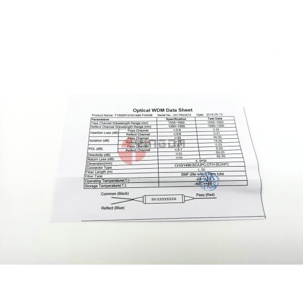 1550nm Splitter WDM FWDM SC APC SMF 28e SC UPC оптически