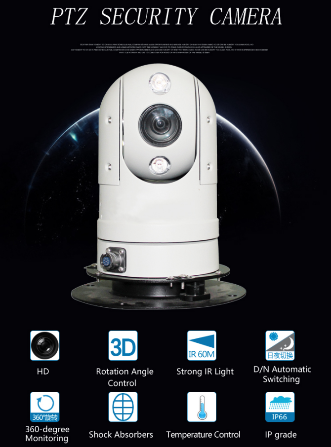 IP66 F5.4 1920*1080P IP SDI PTZ CCTV Surveillance Camera