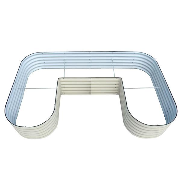 5.5*8.4*1.4 FT U Shaped Elevated Garden Bed 17'' Extra Tall Galvanised Metal Raised Beds