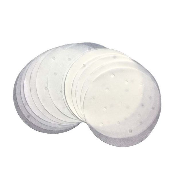 White Disposable Air Fryer Liners Customized Perforated Parchment Paper Durable
