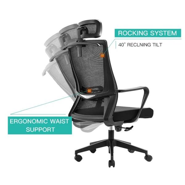 Comfortable Executive Ergonomic Mesh Office Chair for Visitor Meetings and Conference