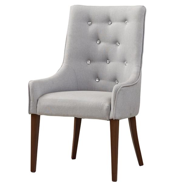 YLX-8012 Iron Tube Gray Upholstered Dining Lounge Sofa Chair with Ten Holes