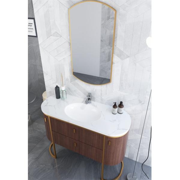 Современный изогнутый ванный шкаф из нержавеющей стали без формальдегида