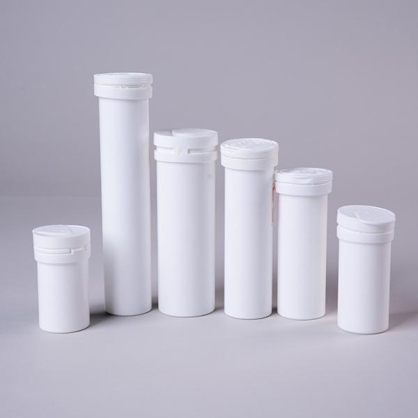 Tubes de comprimés effervescents avec couverture en spirale Déshydrateur de diamètre 29 mm Emballage sur mesure en tube long blanc