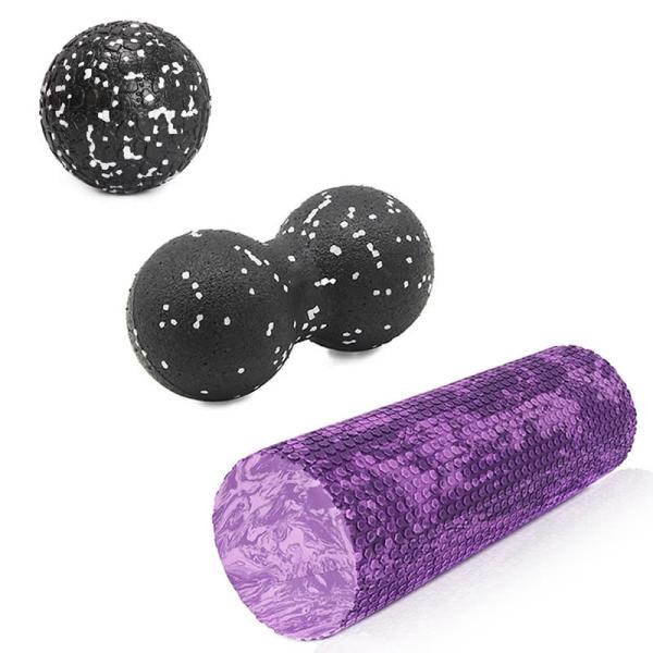 Gym Fitness Yoga Foam Roller Peanut Ball Set Pilates Block Peanut Massage Roller Ball