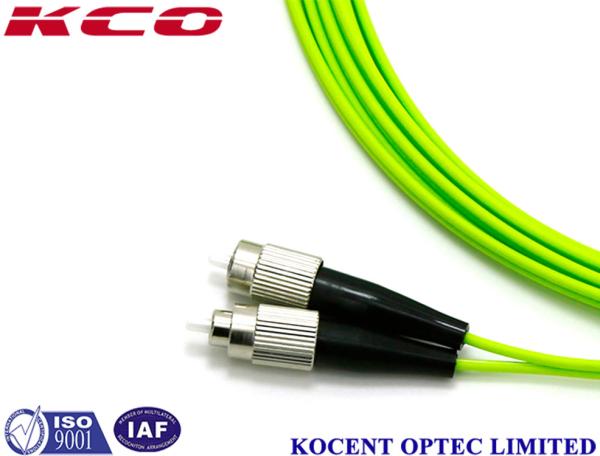 De PVC multimodo de fibra ótica do verde-lima do cabo 100G da ligação em ponte do cabo do remendo de FC-FC OM5 50/125