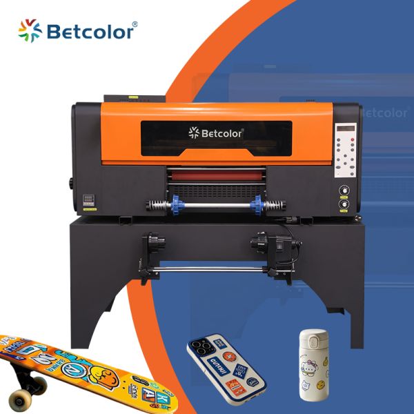 Betcolor 3 Heads 30CM UV DTF Printer Roll to Roll UV DTF Printing Machine Heads Sticker Laminator Crystal Label UV DTF Printer