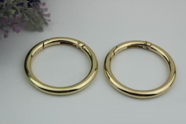 Metal hardware 38MM hanging brush anti brass spring ring o ring for handbag