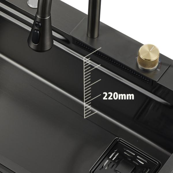 FOOK SINK Handmade Top Mount 304 Stainless Steel Double Bowl Kitchen Sink with Ledge