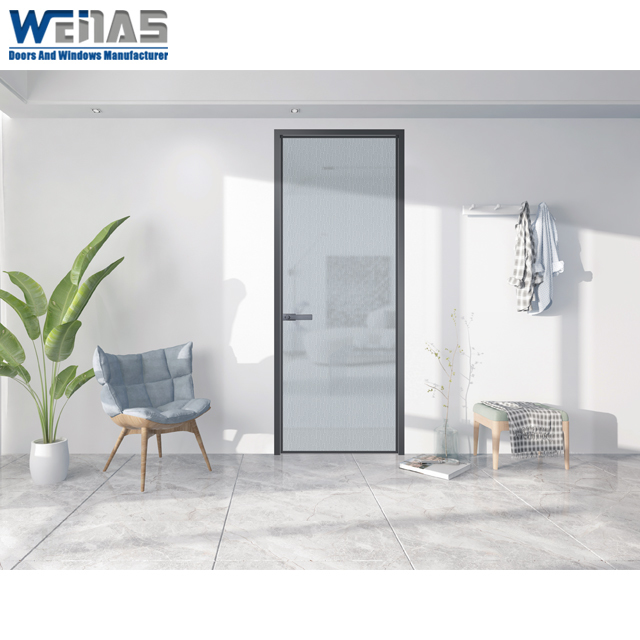 Indoor 8mm Single Glass Aluminium Casement Doors Modern Design
