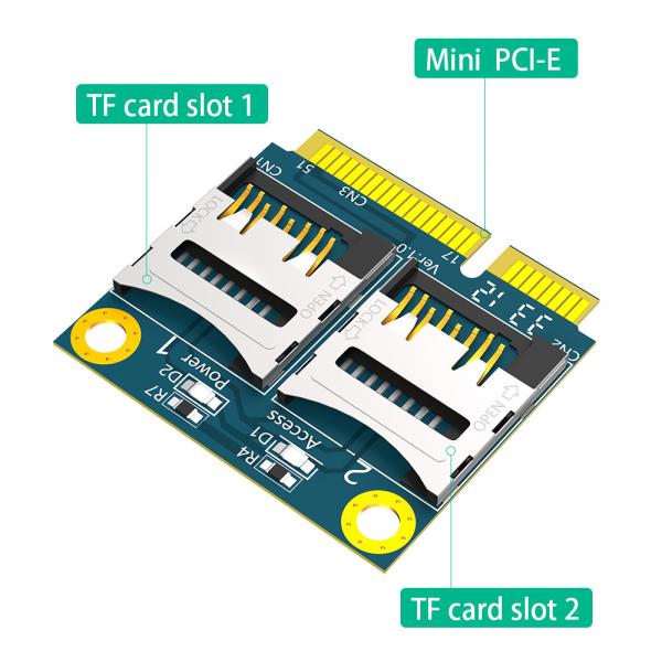 Двойная карта TF Micro SD для мини PCI-E Express с адаптером для чтения карт памяти Half Bracket