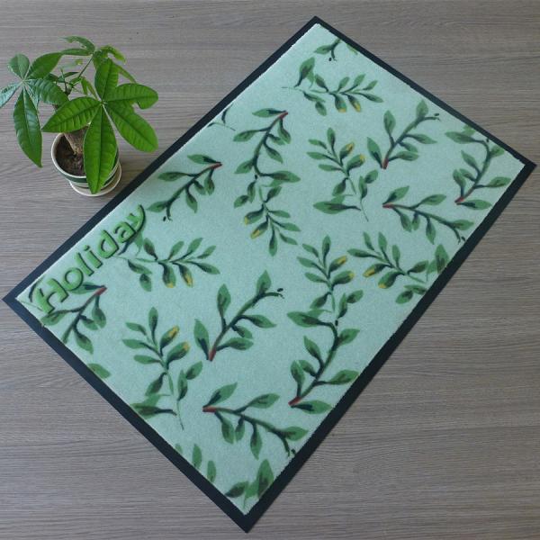 Polyester Printed Flat Door Mat Pile Height 5mm Customized Service