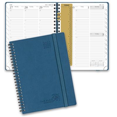 6,5 x 8,5 Softcover azul de Planejador semanal Night do estudante espiral
