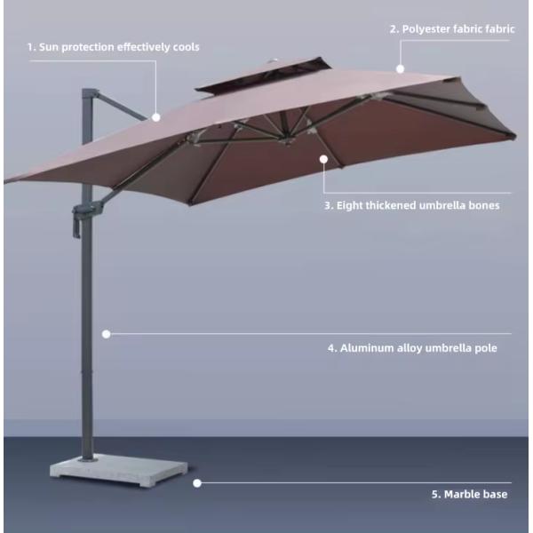 OEM Aluminum Pole Parasol Garden Patio Table Umbrella Radii 1.25m