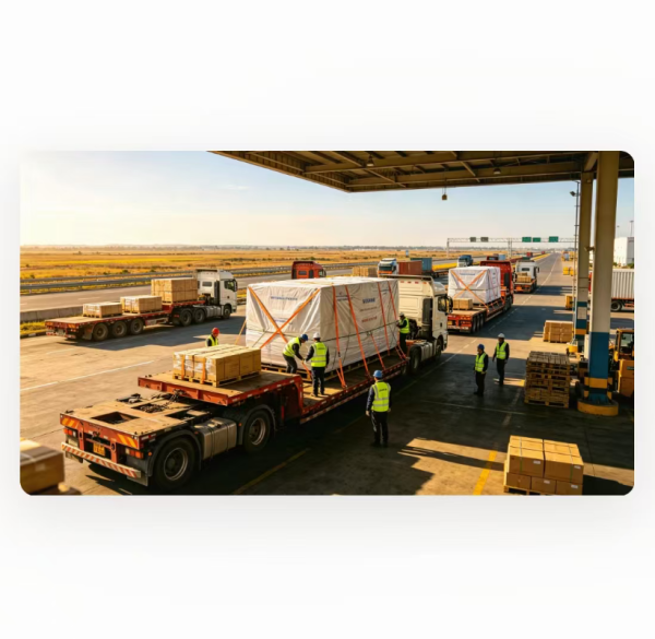 Pallet Oversized Heavy Goods Land Transport Logistics DDP Flatbed Truck Last Mile Delivery