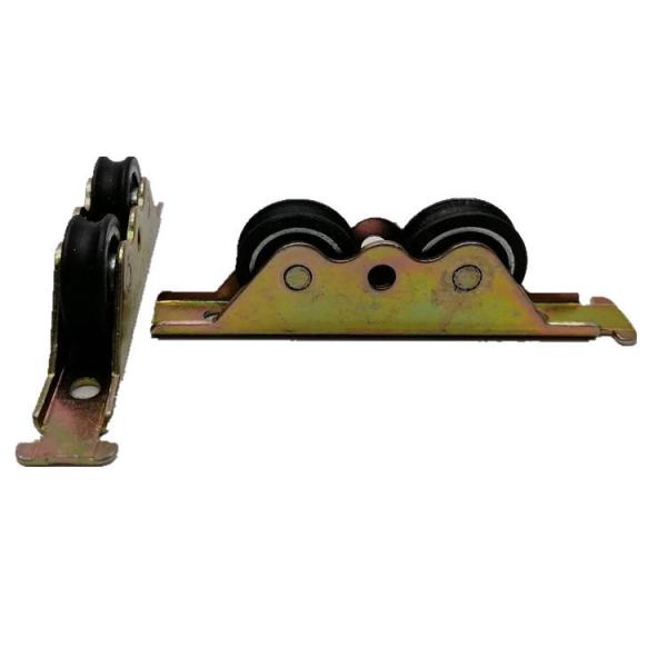 Carretillas Durable Steel Sliding Door Wheels with Iron Housing and Double Nylon Wheels