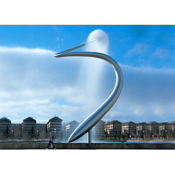 Абстрактная вода металла отличает фонтанами, фонтаном пруда нержавеющей стали для площади