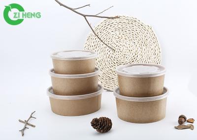 Disposable Kraft Paper Salad Bowl 500ml Take Away Various Colour Printing Bowl
