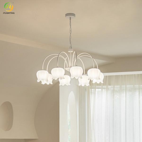 JYLIGHTING Lys blanc de la vallée lustre salon de style crème française design artistique simple lumière chaude chambre à coucher de luxe lampe suspendue moderne