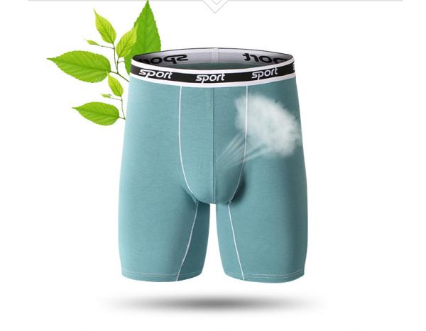Cueca boxer modal fitness masculina de algodão com pernas alongadas roupa íntima quadrada para homens gordos