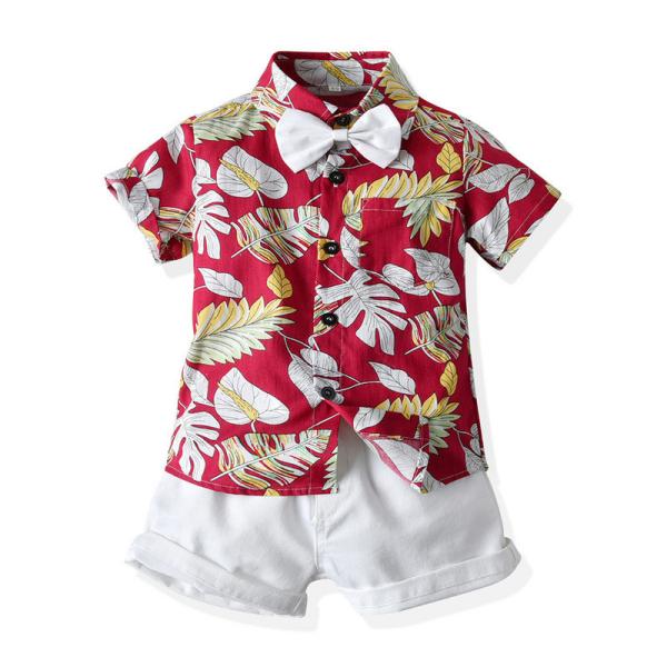 Short Sleeved Children's Outfit Sets Summer Shorts Cotton Kids Clothing
