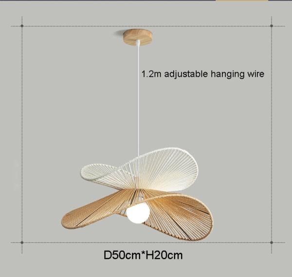 Nordic Wabi Sabi Led Pendant Lights For Living Room Home Decoration Rattan Bedroom Chandelier(WH-AP-587)