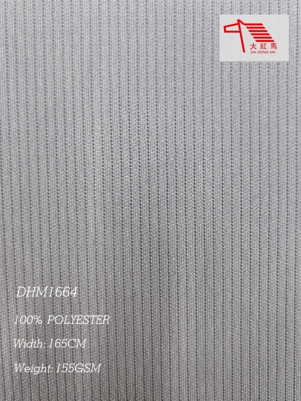 155GSM Moisture Wicking Fabric Small Hole Vertical Stripe Breathable for Sportswear