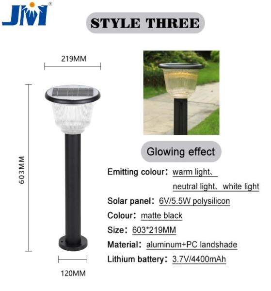 O jardim exterior bonito ilumina a decoração solar 219x603mm 3.7V 4400mAh