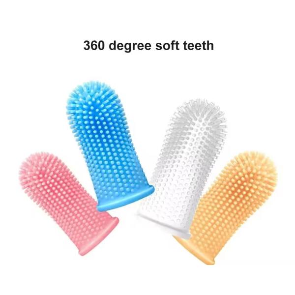 Brosse à dents douce pour chien Brosse à doigts en silicone Brosse à doigts pour chiot Nettoyage des dents facile