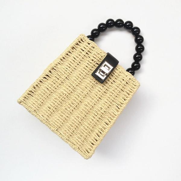 As mulheres do ombro cruzam - o corpo Straw Tote Bag tecido grande praia