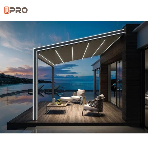 Aluminum Electrical Patio Awning Windproof Waterproof Pergola Retractable Awning