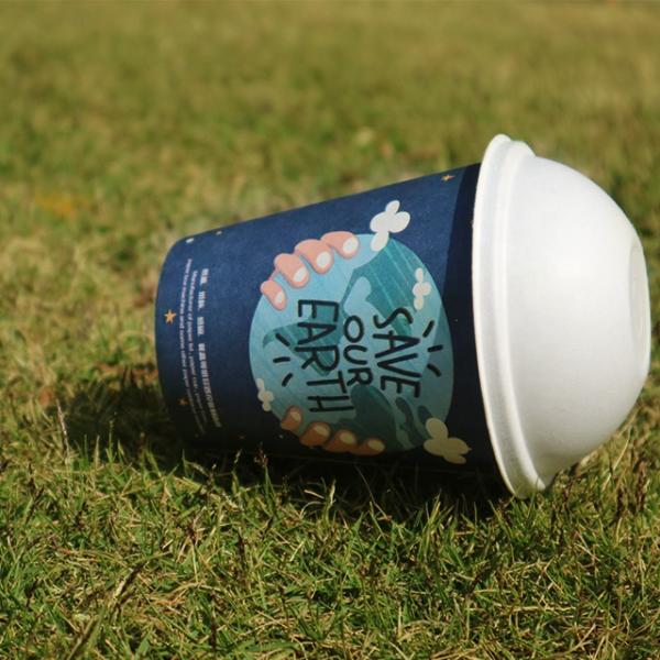 8oz 12oz Compostable Sugarcane Bagass Coffee Cups With Lids