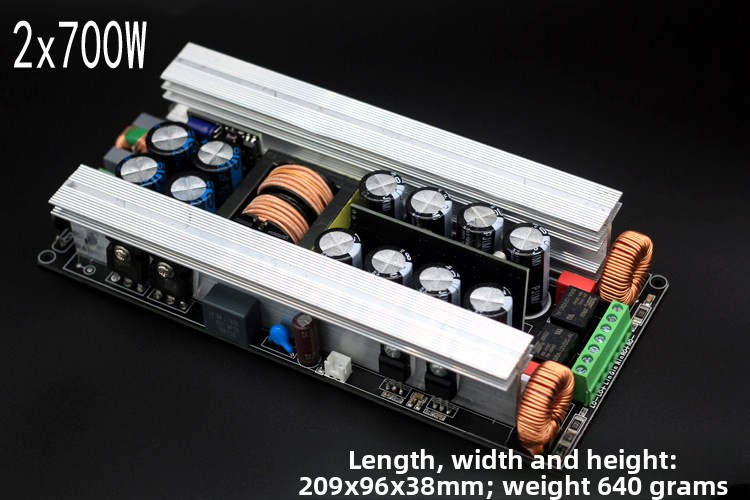Stereo Two-Channel Digital Power Amplifier Board Switching Power Supply 2x300W/400W/500W/600W/700W Bridged Configuration Speaker