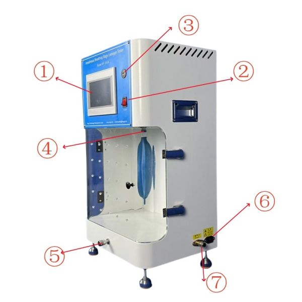 ISO 5362 Compliant Anesthesia Breathing Bags Leakage Tester with 0-100kpa Pressure Range and 0-100ml/min Flow Range