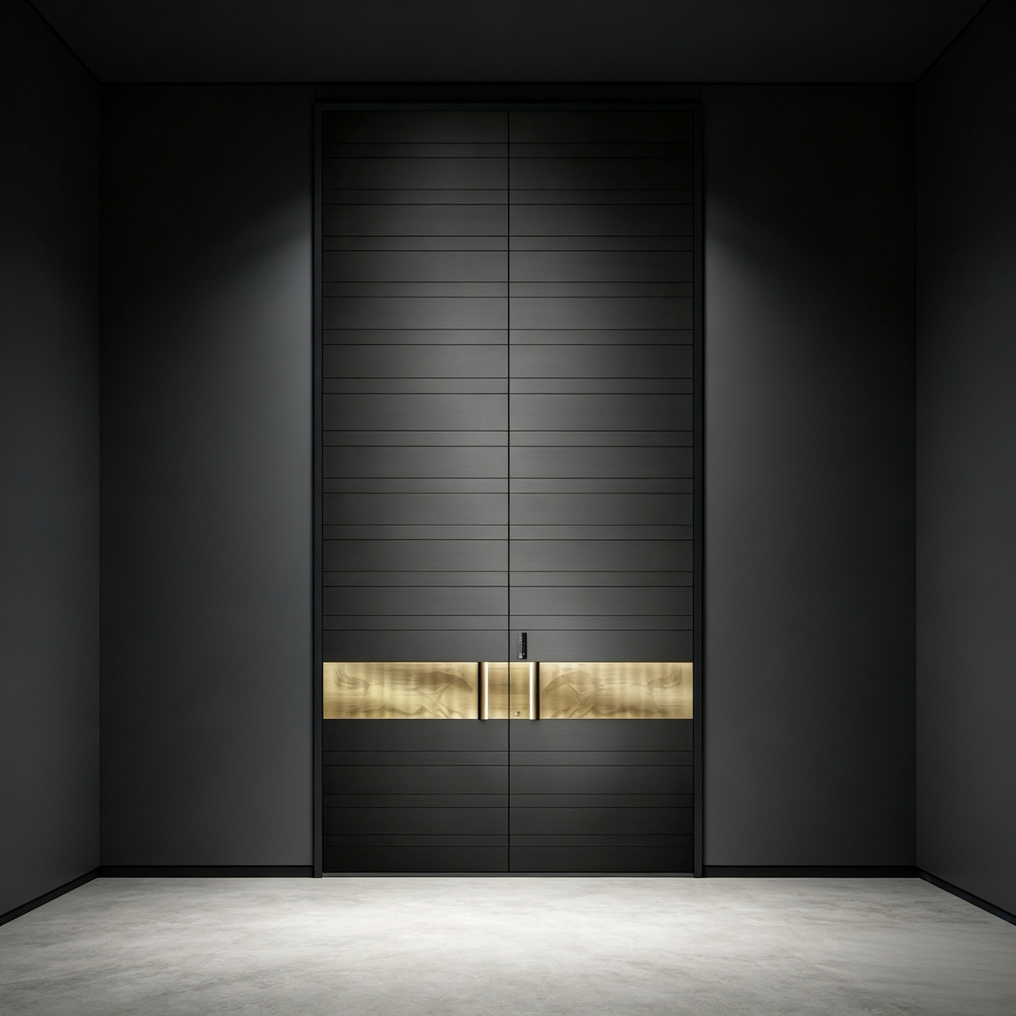 Modern Minimalist T6-T5 Aviation-grade Aluminum Alloy Entrance Door with 304 Stainless Steel Hardware and Electric Switch/Remote Control