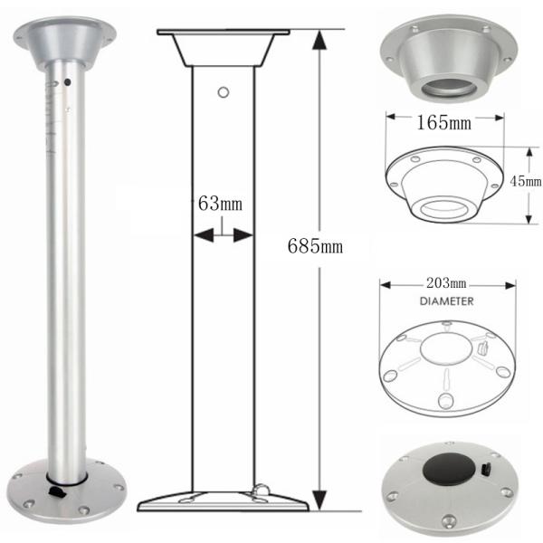 Lightweight and durable aluminum alloy table legs for yachts