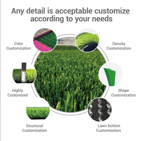 ISO9001 Certified Artificial Grass with 8 Years Life Time and 3/8 Inch Gauge for Professional Football Pitches