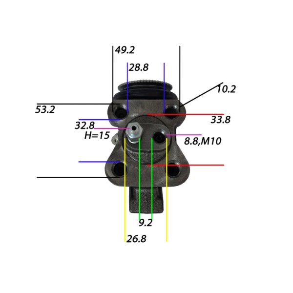 NNR NPR NQR Wheel Cylinder 8980812930 Left Front Rear Auto Slack Adjust Brake Cylinder Isuzu 4HK1 Engine Truck Bore 1 5/16